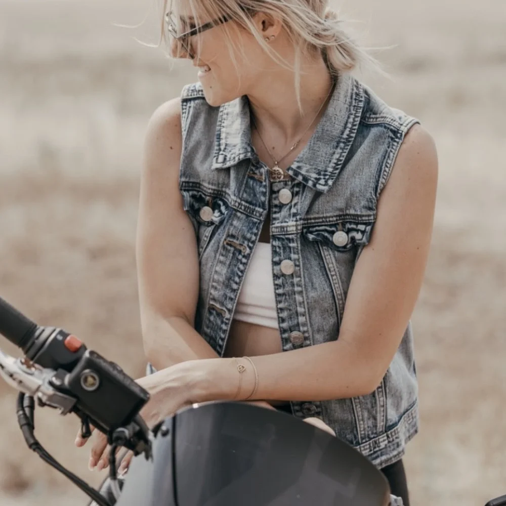 J. Crew Washed Denim Sleeveless Vest - Light Blue